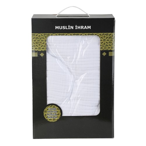  Özel Lüx Hac ve Umre İçin   %100 Pamuk Terletmeyen Muslin İhram (110*220 cm 1350 gr)